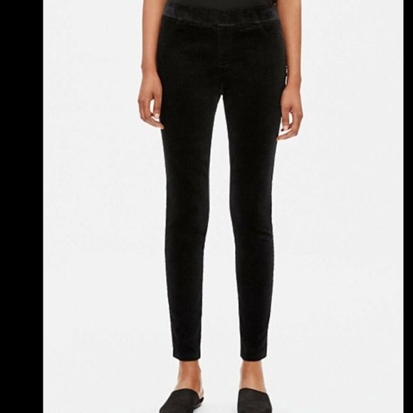 Eileen Fisher Size S Stretch pinwale Corduroy navy legging - Picture 12 of 13